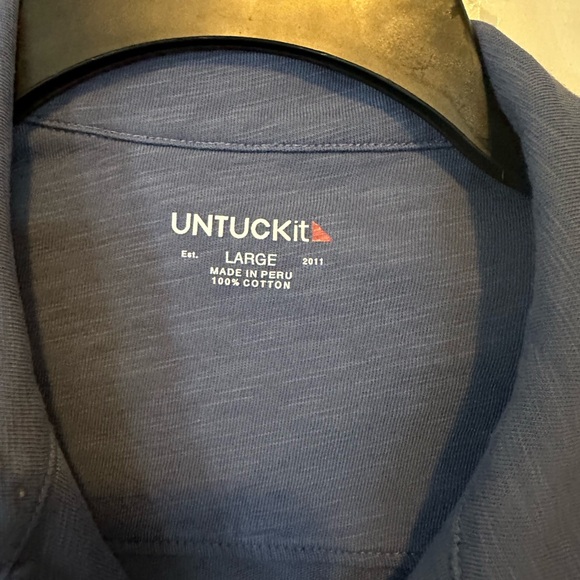 Untuckit Sapori Camp Cotton Slub Collar Shirt Size Medium Button - Picture 2 of 10